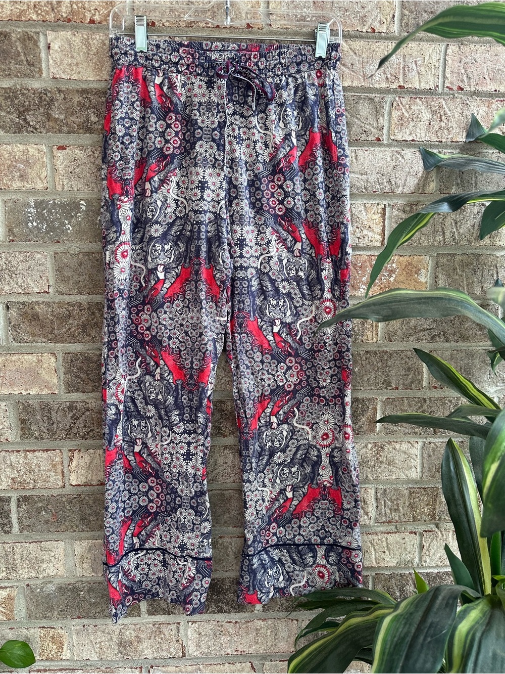 Anthro Tiger Wide-Leg Drawstring Sleep PJ Pant XS